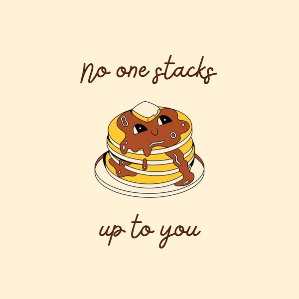 Yellow Fun Cartoon Character Pancake Puns No One Stacks Up to You Instagram Post