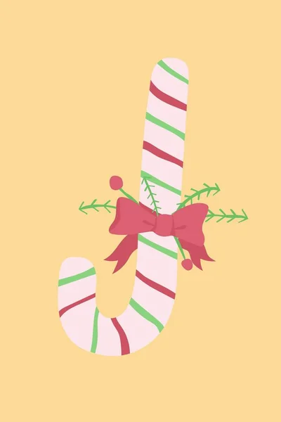 Yellow Green Red Cute Playful Candy Cane Ribbon Portrait Oval — Stock Photo, Image