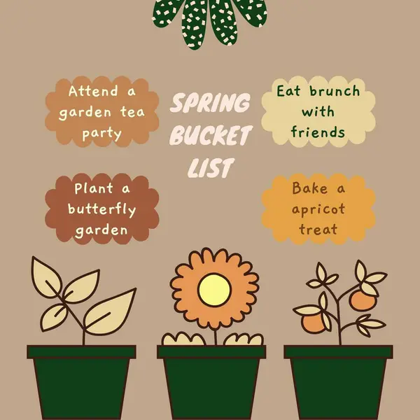 Earth Tone Spring Bucket List Instagram Post — Stock fotografie