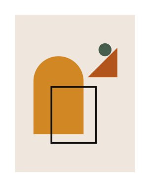 Soyut Geometrik Şekiller Tuval Yazdırma