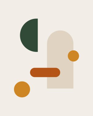 Kahverengi Soyut Geometrik Tablo Yazdırma