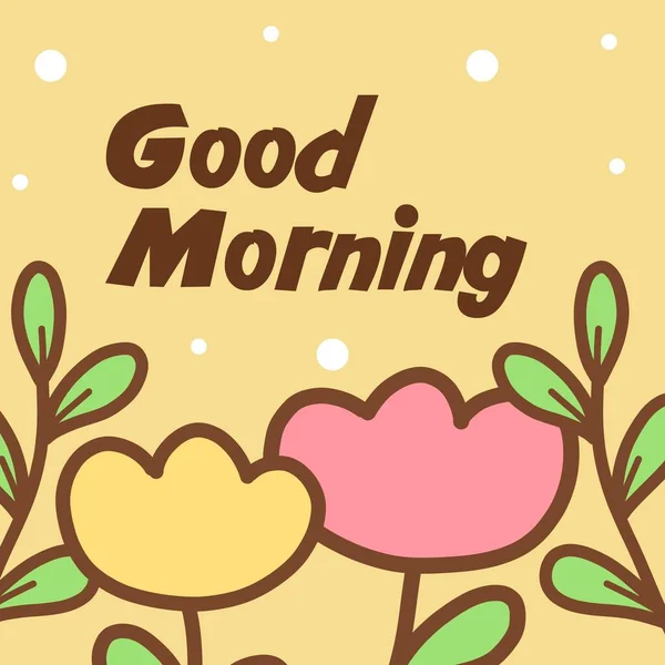 Yellow Green Pink Creative Good Morning Instagram Post — Stock Photo, Image
