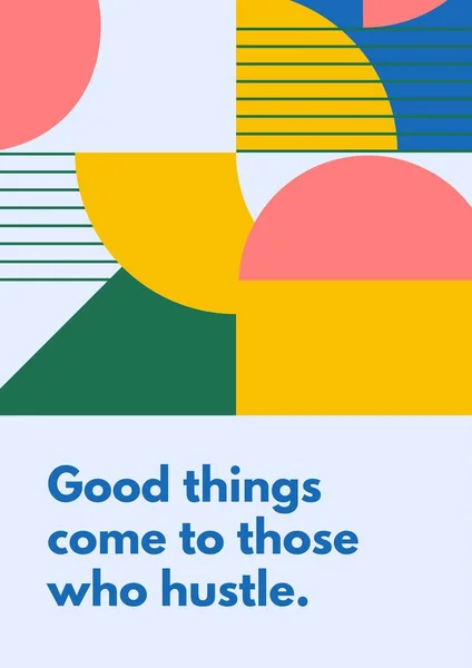 Blue Shapes Geometric Funny Quote Poster