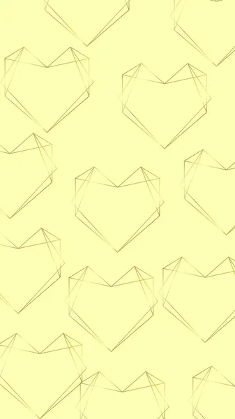 ゴールドハート幾何学的フレーム Alliphonewallpapers Net — ストック写真