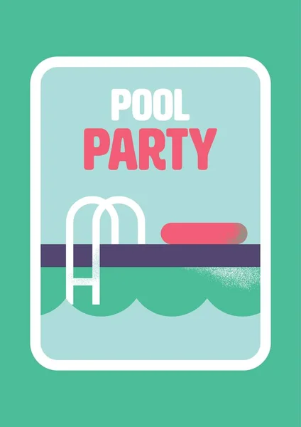 Green Red Textured Geometric Pool Party Poster — Stock Photo, Image