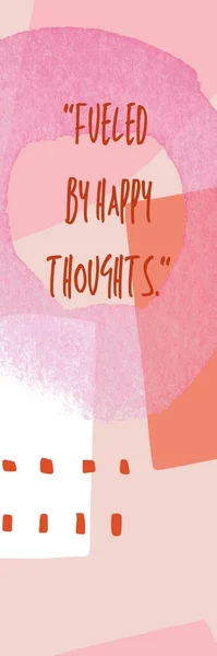 Orange Abstract Geometric Quote Happy Thoughts Bookmark