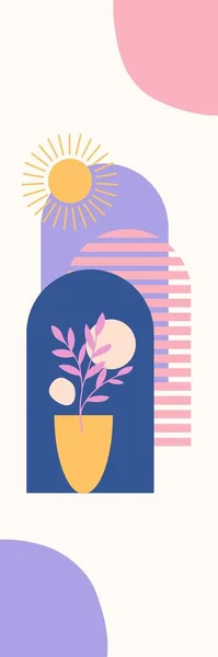 Pink Blue Geometric Illustration Bookmark — Stock Photo, Image