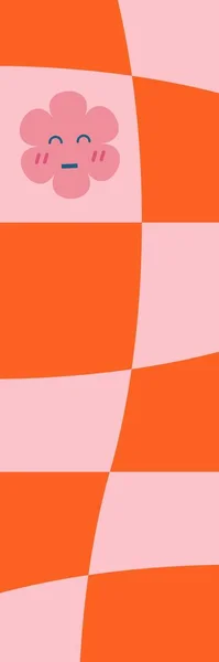Pink Red Geometric Wavy Lines Emoji Marcador Fresco —  Fotos de Stock