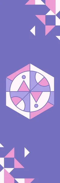 Purple Pink Geometric Illustration Könyvjelző — Stock Fotó
