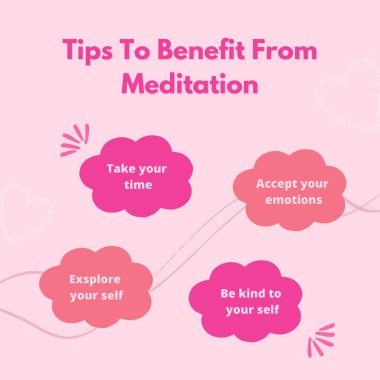 Pembe Yaratıcı Minimalist İpuçları Meditasyon Instagram Postası