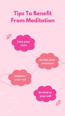 Pembe Yaratıcı Minimalist İpuçları Meditasyon Instagram Hikayesi