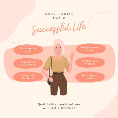 Pembe Şirin Başarılı Alışkanlıklar Instagram 'a İpuçları Verişi