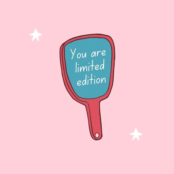 Pink Cute Illustrated Mirror Quote Instagram Post