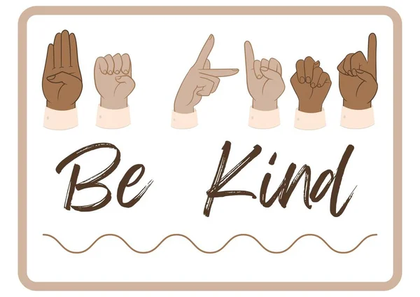 Kind Sign Language Classroom Positivity Plakát — Stock fotografie