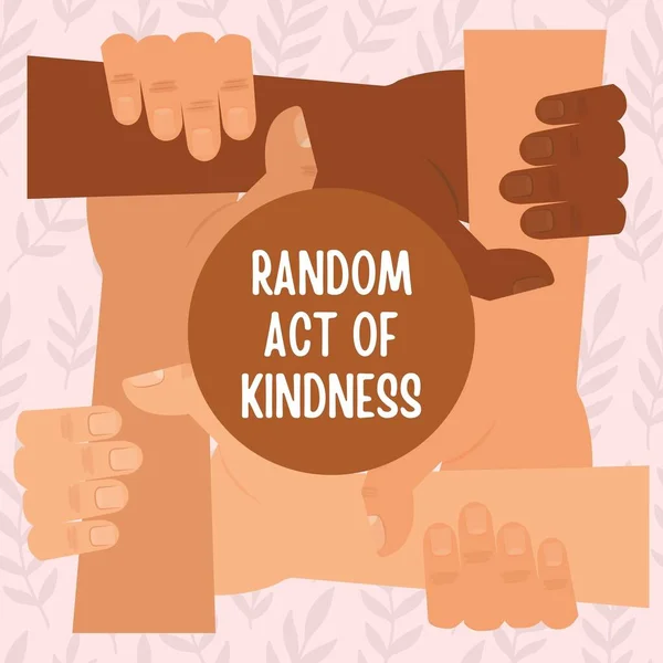 Brown and Beige Pattern Hand Help Illustrated Random Act Of Kindness Instagram Post