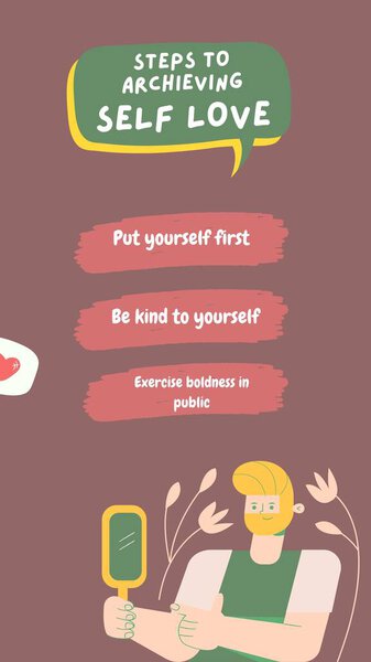 Красочный пошаговый шаг к созданию истории любви к селфи в Instagram