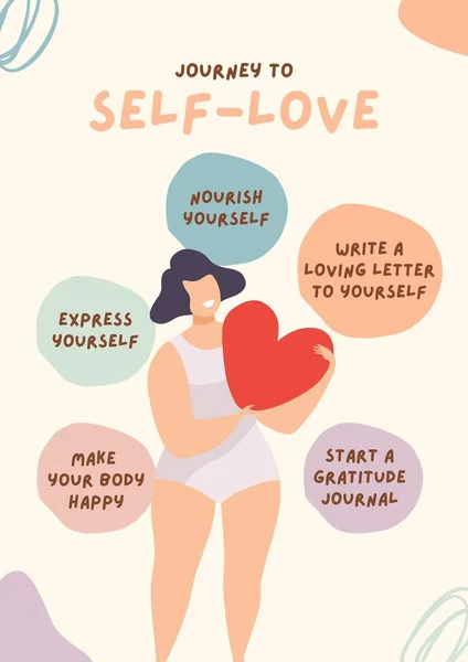 Colorful Journey To Self-Love Illustration with Abstract List - Poster