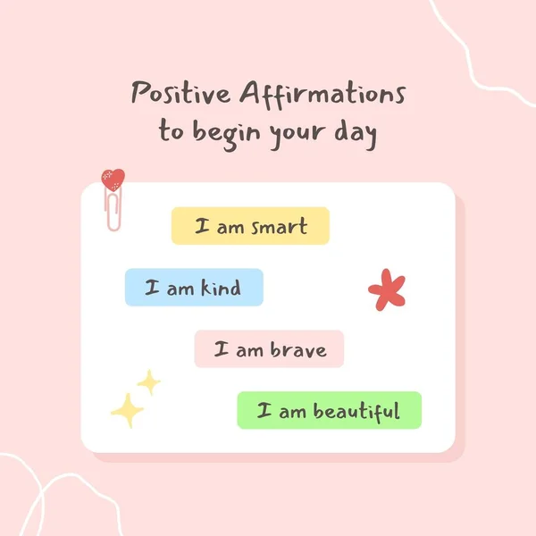 Light Pink Colorful Positive Affirmations Instagram Post