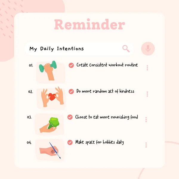 Pink Playful Daily Intentions Reminder Instagram Post — стокове фото