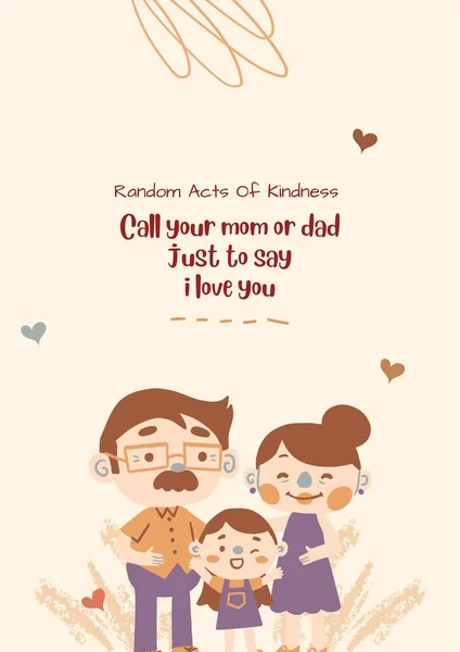 Random Acts Kindness Illustration Poster — Stock Fotó