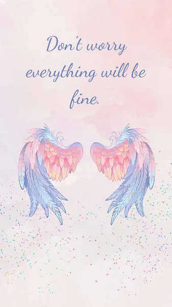 Angel Wings Sparkles  Don't Worry Everything Fine Daily Motivation Instagram Story