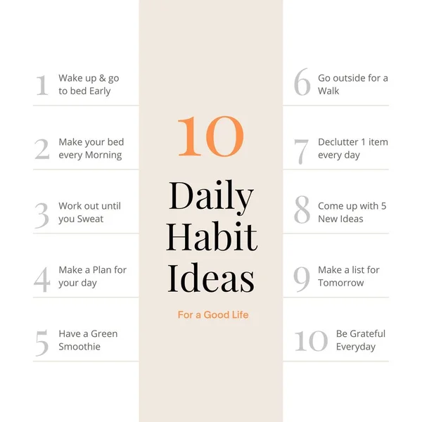 Beige Orange Daily Habit Ideas Instagram Post — 스톡 사진