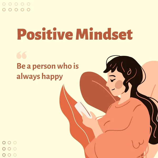 Бежевый Персиковый Creative Positive Mindset Instagram Post — стоковое фото