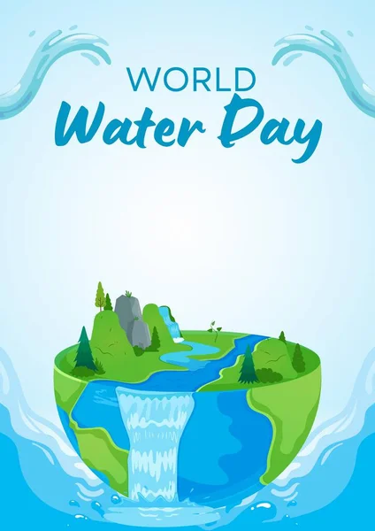 Blue Green Minimalist World Water Day Poster — Stock Photo, Image