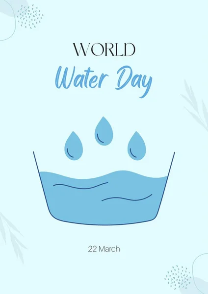 Blue Illustrative World Water Day Poster — Stock Photo, Image