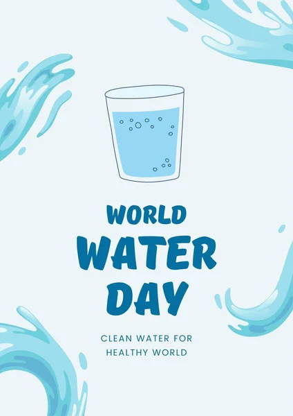 Blue Minimalist World Water Day Poster