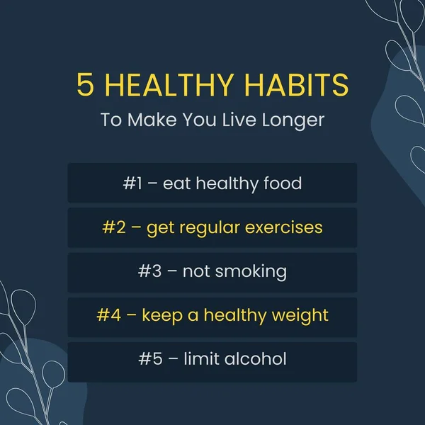 Blue Yellow Simple Tips Healthy Habits Instagram Post