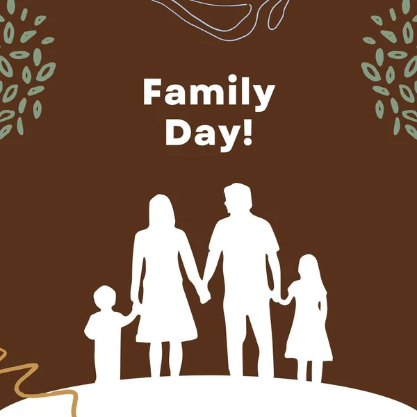 Inggris Brown Green Abstract Illustration Family Day Instagram Post — Stok Foto