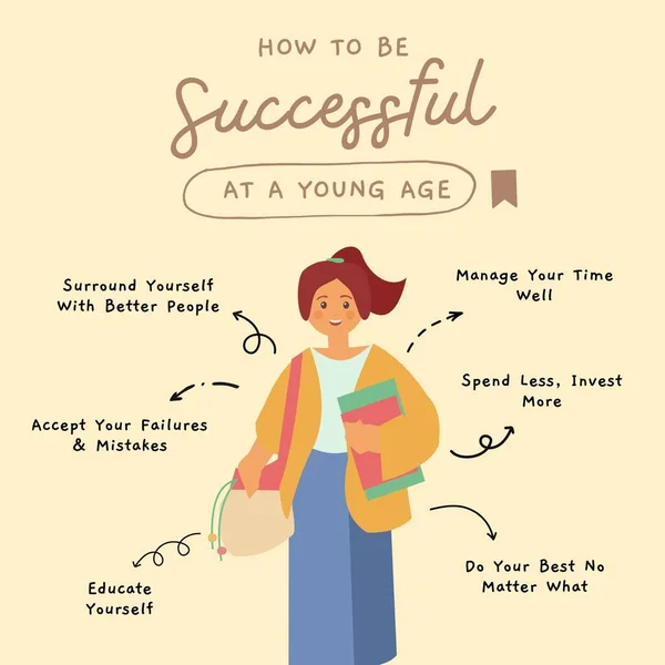 Brown Illustration Successful Life Tips Instagram Post