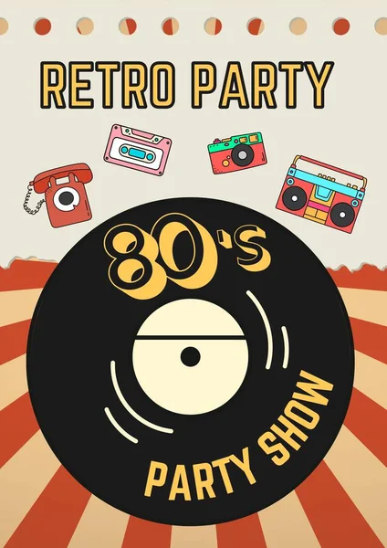 Brązowy Retro Party Party Flyera — Zdjęcie stockowe