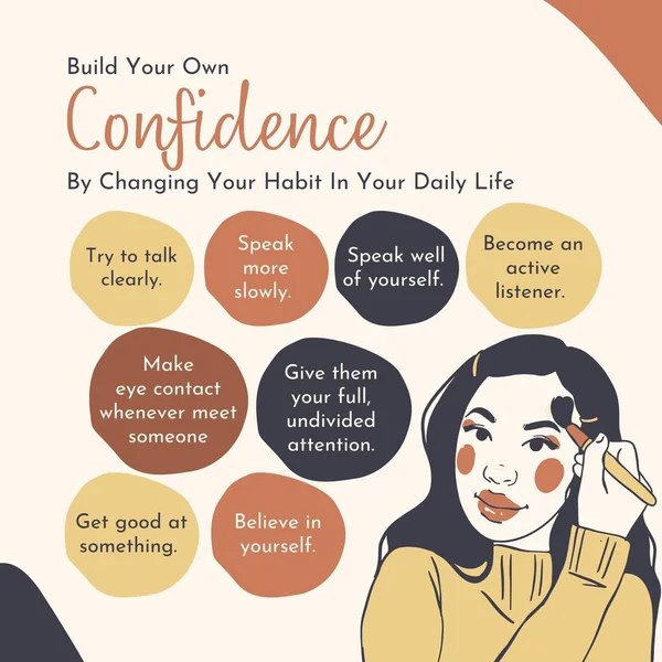 Colorful Build Your Own Confidence By Changing Your  Habit In Your Daily Life Illustration With Abstract List - Instagram Post