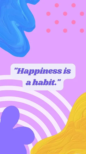 Colorful Abstract Daily Motivation Quote Happiness Habit Instagram Story Template — Stock Photo, Image