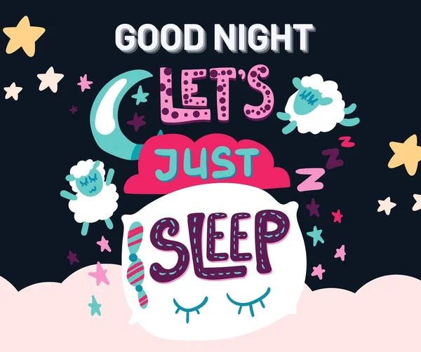 Buenas Noches Creativas Colorido Dormir Facebook Post — Foto de Stock