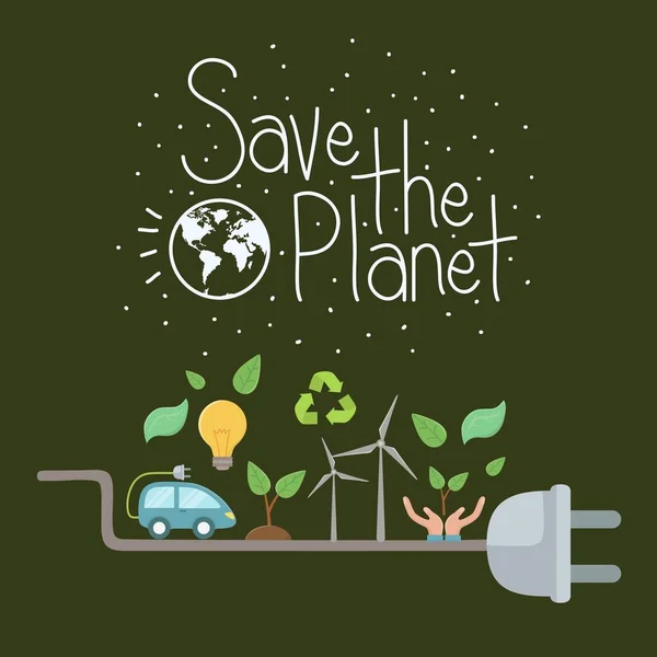 Green White Creative Illustration Earth Day Event Celebration Instagram Post — Stock Photo, Image