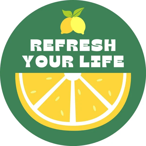 Green Yellow Playful Refresh Your Life Circle Sticker