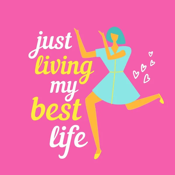 Just Living Best Life Circle Laptop Sticker — Stock Photo, Image