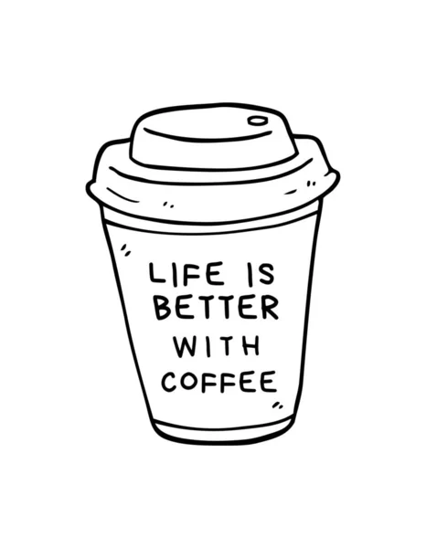 Life Better Coffee Phrase Cup Shirt — Fotografia de Stock