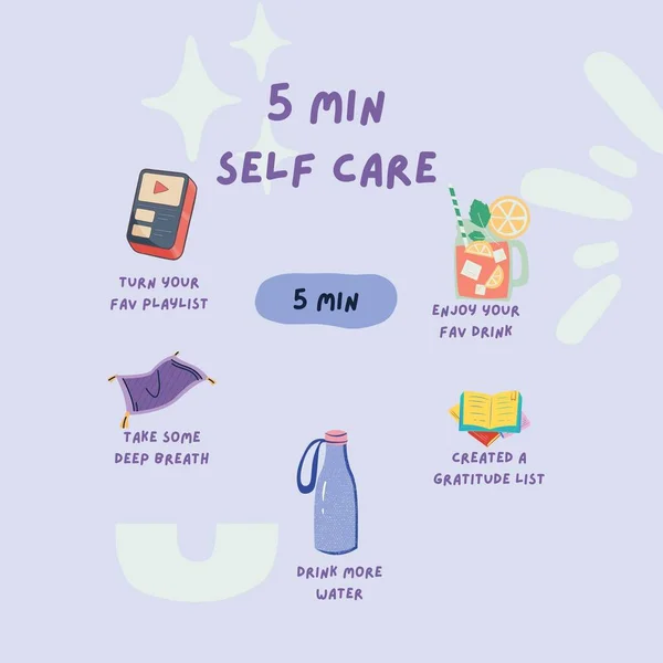 Moderno Purple Minimalista Min Self Care Instagram Post — Fotografia de Stock