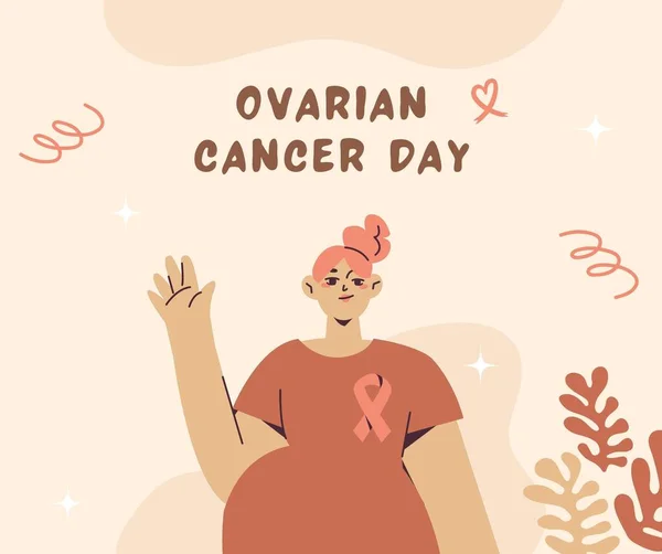 Ovarian Cancer Day Social Media Template Facebook Post — Stock Photo, Image