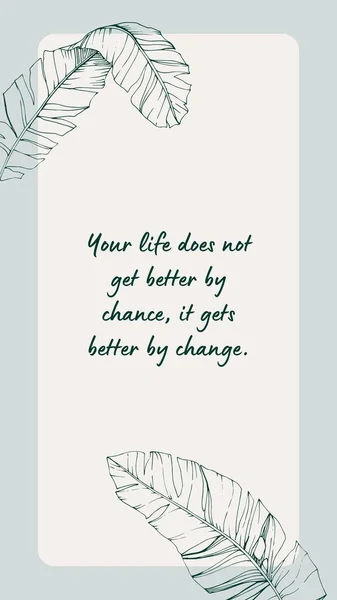 Pale Green Line Art Life Quote Instagram Story Template — стокове фото