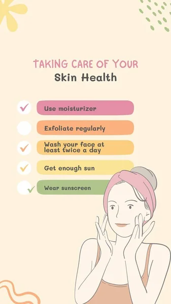Pastel Illustrative Skin Care Tips Instagram Story