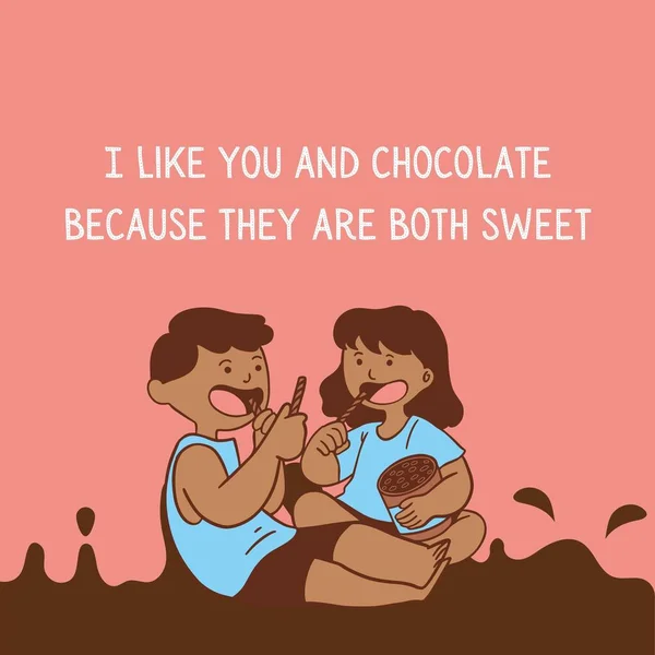 Pink and Brown Illustrated Food Quote Instagram Post