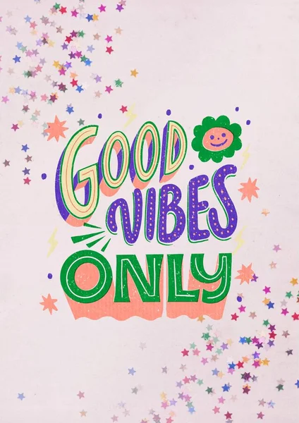 Pink Simple Good Vibes Poster — Stockfoto
