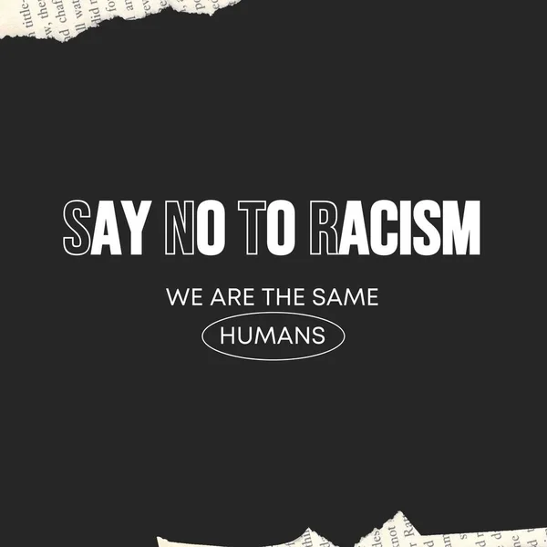 Post Instagram Diga Não Racismo Somos Mesmos Seres Humanos — Fotografia de Stock