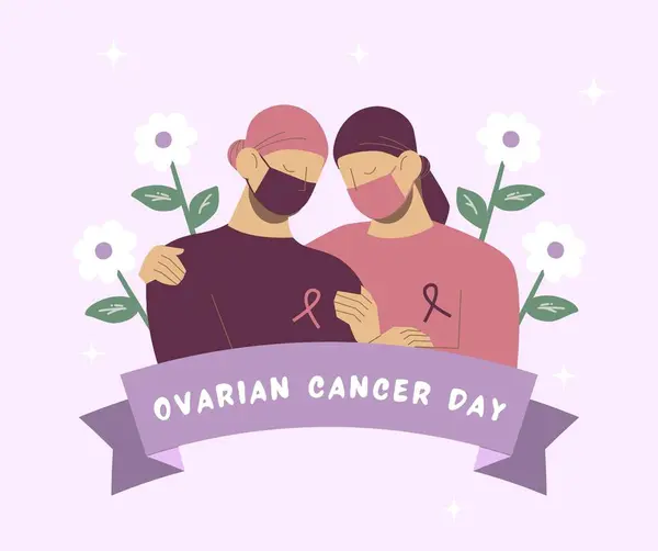 Purple Modern Ovarian Cancer Day Template Facebook Post — Stock Photo, Image