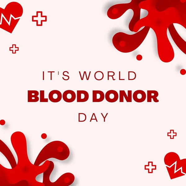 red illustration world blood donor day instagram post